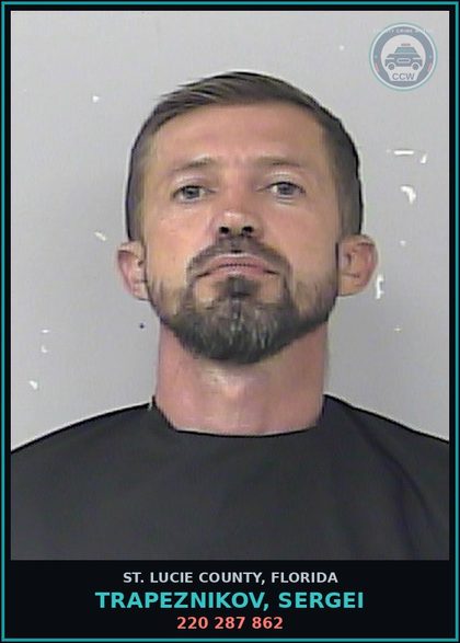 CCW arrest card for Trapeznikov, Sergei in St. Lucie County: 220 287 862