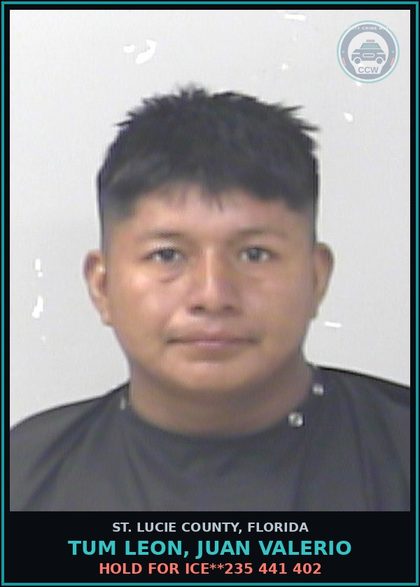 CCW arrest card for Tum Leon, Juan Valerio in St. Lucie County: Hold For Ice**235 441 402