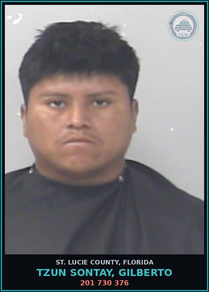 CCW arrest card for Tzun Sontay, Gilberto in St. Lucie County: 201 730 376