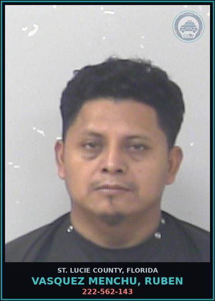 CCW arrest card for Vasquez Menchu, Ruben in St. Lucie County: 222-562-143