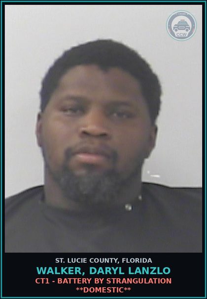 CCW arrest card for Walker, Daryl Lanzlo in St. Lucie County: Flee/elude Pol - Flee W Disregard Of Safety To Pers Or Prop