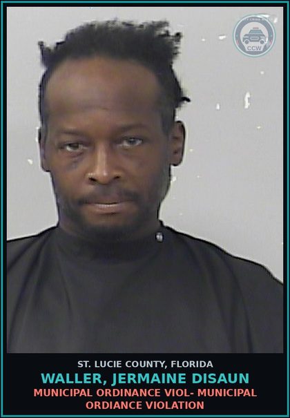 CCW arrest card for Waller, Jermaine Disaun in St. Lucie County: Municipal Ordinance Viol- Municipal Ordiance Violation