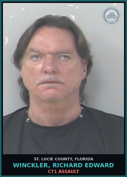 CCW arrest card for Winckler, Richard Edward in St. Lucie County: Ct1 Assault