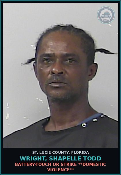 CCW arrest card for Wright, Shapelle Todd in St. Lucie County: Battery-touch Or Strike **domestic Violence**