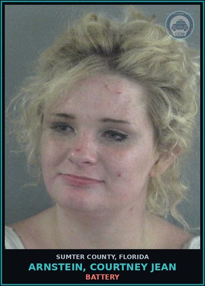 CCW arrest card for ARNSTEIN, COURTNEY JEAN in Sumter County: BATTERY