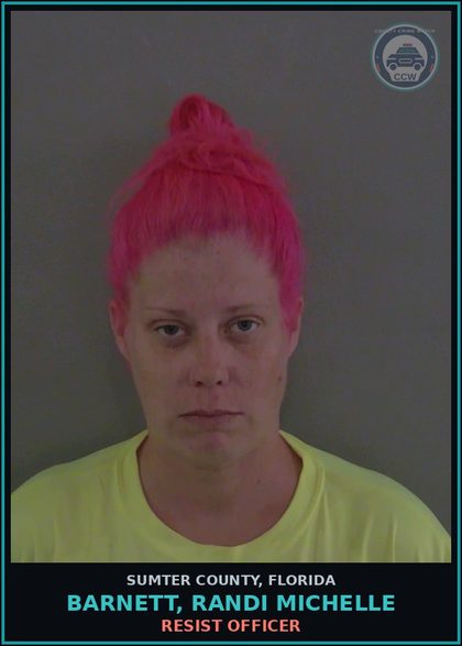 CCW arrest card for BARNETT, RANDI MICHELLE in Sumter County: RESIST OFFICER