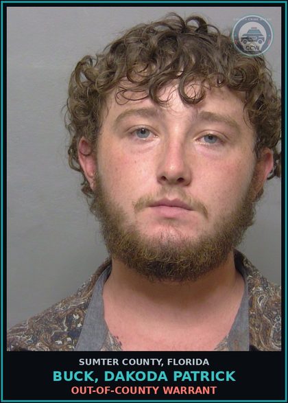 CCW arrest card for BUCK, DAKODA PATRICK in Sumter County: OUT-OF-COUNTY WARRANT