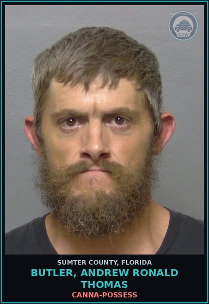 CCW arrest card for BUTLER, ANDREW RONALD THOMAS in Sumter County: Canna-POSSESS