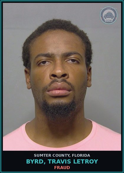 CCW arrest card for BYRD, TRAVIS LETROY in Sumter County: FRAUD