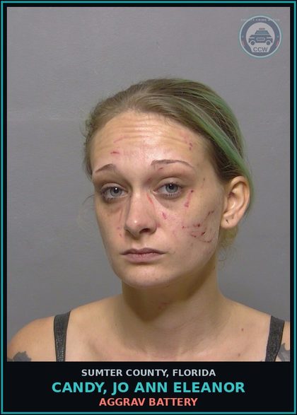 CCW arrest card for CANDY, JO ANN ELEANOR in Sumter County: AGGRAV BATTERY