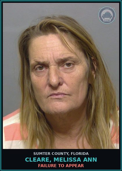 CCW arrest card for CLEARE, MELISSA ANN in Sumter County: FAILURE TO APPEAR