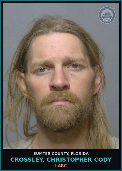 CCW arrest card for CROSSLEY, CHRISTOPHER CODY in Sumter County: LARC
