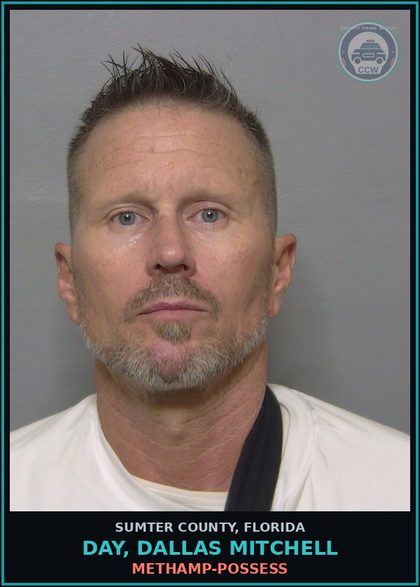 CCW arrest card for DAY, DALLAS MITCHELL in Sumter County: Methamp-POSSESS