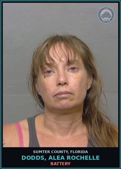 CCW arrest card for DODDS, ALEA ROCHELLE in Sumter County: BATTERY