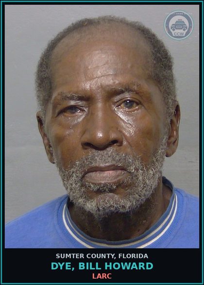 CCW arrest card for DYE, BILL HOWARD in Sumter County: LARC