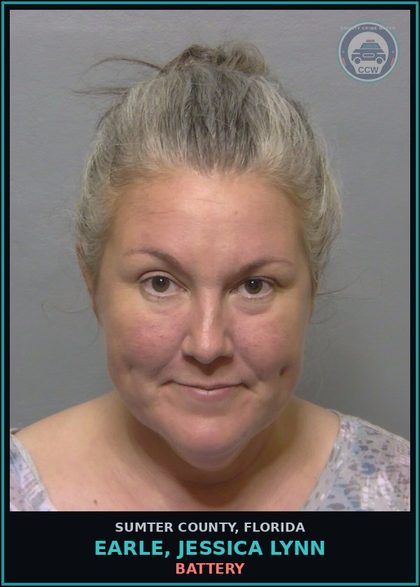 CCW arrest card for EARLE, JESSICA LYNN in Sumter County: BATTERY
