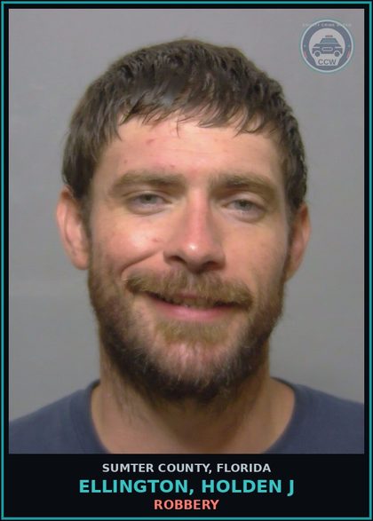 CCW arrest card for ELLINGTON, HOLDEN J in Sumter County: ROBBERY
