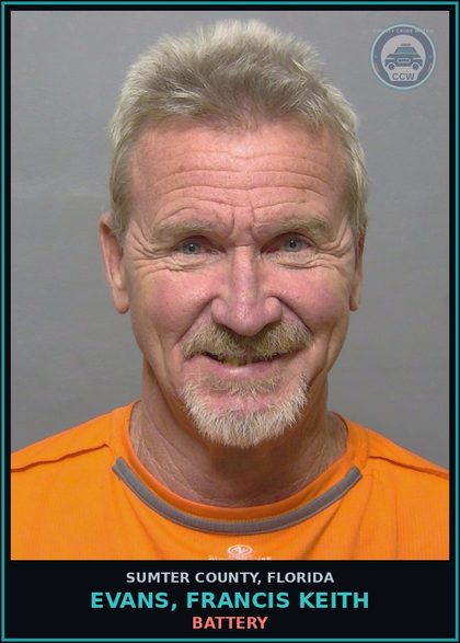CCW arrest card for EVANS, FRANCIS KEITH in Sumter County: BATTERY