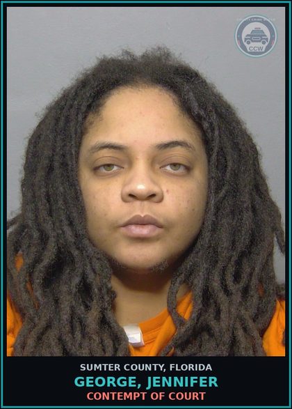 CCW arrest card for GEORGE, JENNIFER in Sumter County: CONTEMPT OF COURT