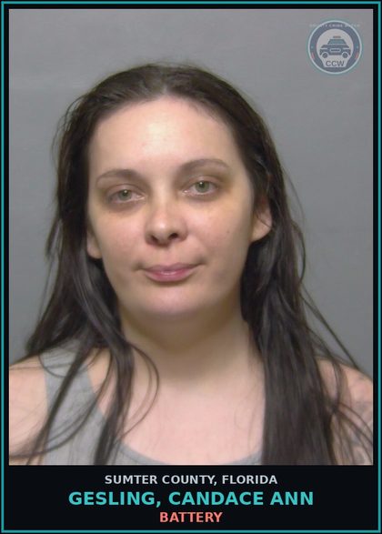 CCW arrest card for GESLING, CANDACE ANN in Sumter County: BATTERY