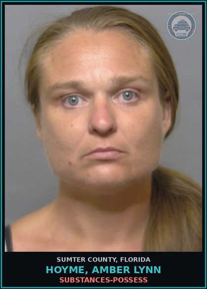 CCW arrest card for HOYME, AMBER LYNN in Sumter County: DRUGS-POSSESS