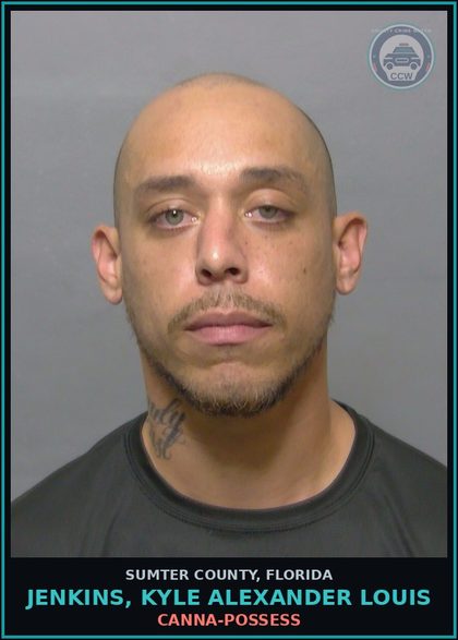 CCW arrest card for JENKINS, KYLE ALEXANDER LOUIS in Sumter County: Canna-POSSESS