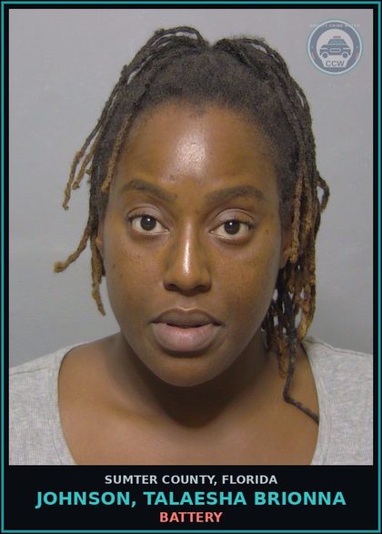 CCW arrest card for JOHNSON, TALAESHA BRIONNA in Sumter County: BATTERY