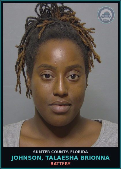 CCW arrest card for JOHNSON, TALAESHA BRIONNA in Sumter County: CONDIT RELEASE VIOLATION