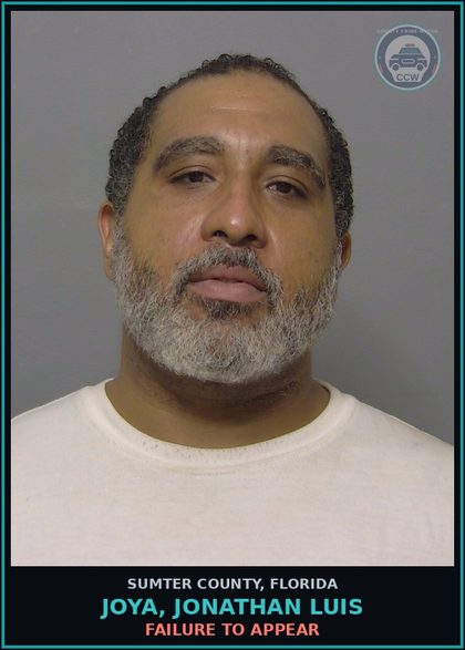CCW arrest card for JOYA, JONATHAN LUIS in Sumter County: FAILURE TO APPEAR