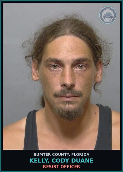 CCW arrest card for KELLY, CODY DUANE in Sumter County: RESIST OFFICER