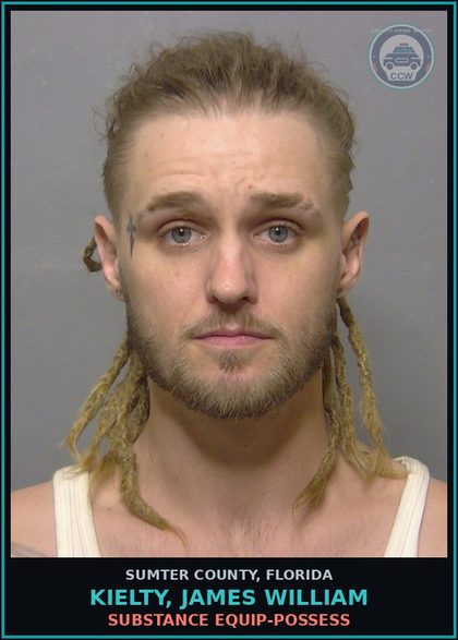 CCW arrest card for KIELTY, JAMES WILLIAM in Sumter County: DRUG EQUIP-POSSESS