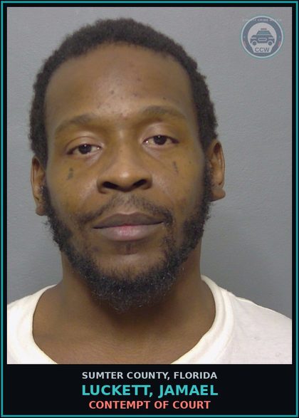 CCW arrest card for LUCKETT, JAMAEL in Sumter County: CONTEMPT OF COURT