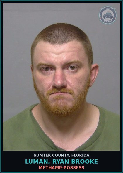 CCW arrest card for LUMAN, RYAN BROOKE in Sumter County: Methamp-POSSESS