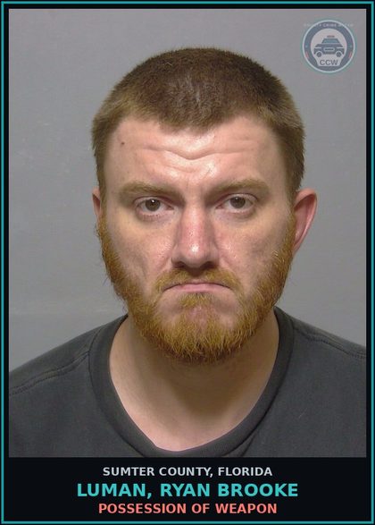 CCW arrest card for LUMAN, RYAN BROOKE in Sumter County: AMPHETAMINE-TRAFFIC