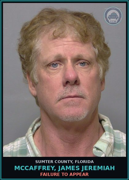 CCW arrest card for MCCAFFREY, JAMES JEREMIAH in Sumter County: FAILURE TO APPEAR