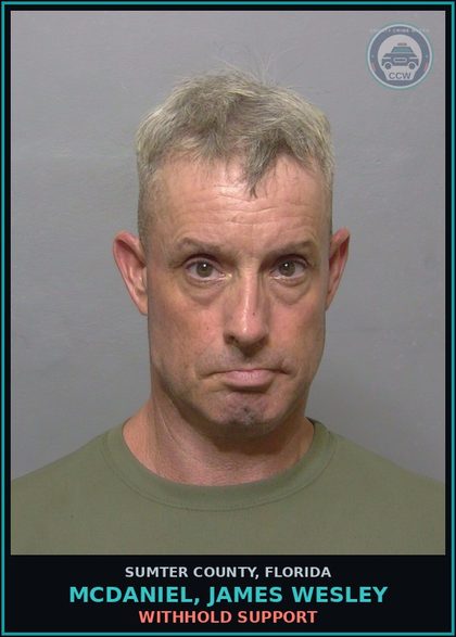 CCW arrest card for MCDANIEL, JAMES WESLEY in Sumter County: WITHHOLD SUPPORT
