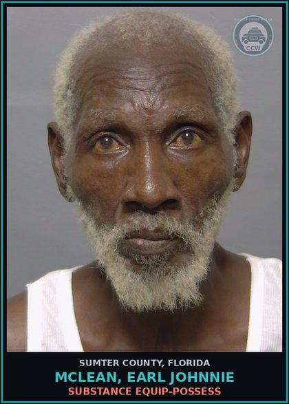 CCW arrest card for MCLEAN, EARL JOHNNIE in Sumter County: DRUG EQUIP-POSSESS