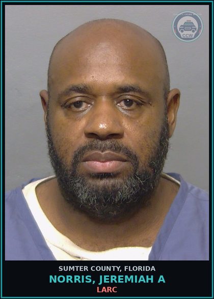 CCW arrest card for NORRIS, JEREMIAH A in Sumter County: LARC