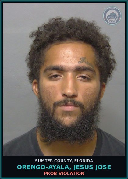 CCW arrest card for ORENGO-AYALA, JESUS JOSE in Sumter County: PROB VIOLATION