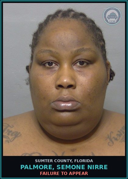 CCW arrest card for PALMORE, SEMONE NIRRE in Sumter County: FAILURE TO APPEAR