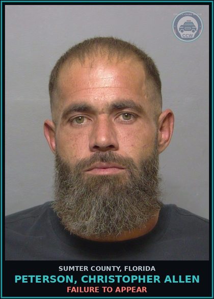 CCW arrest card for PETERSON, CHRISTOPHER ALLEN in Sumter County: FAILURE TO APPEAR