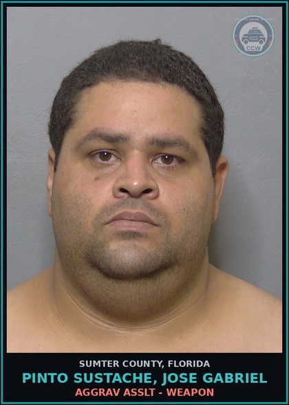 CCW arrest card for PINTO SUSTACHE, JOSE GABRIEL in Sumter County: RESIST OFFICER