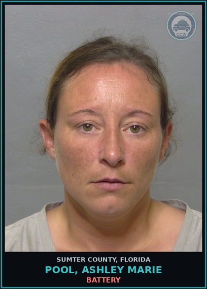 CCW arrest card for POOL, ASHLEY MARIE in Sumter County: BATTERY