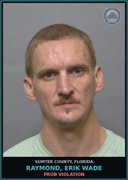 CCW arrest card for RAYMOND, ERIK WADE in Sumter County: PROB VIOLATION