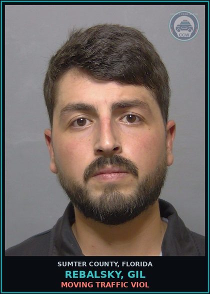 CCW arrest card for REBALSKY, GIL in Sumter County: MOVING TRAFFIC VIOL