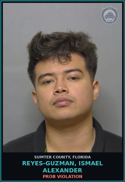 CCW arrest card for REYES-GUZMAN, ISMAEL ALEXANDER in Sumter County: PROB VIOLATION