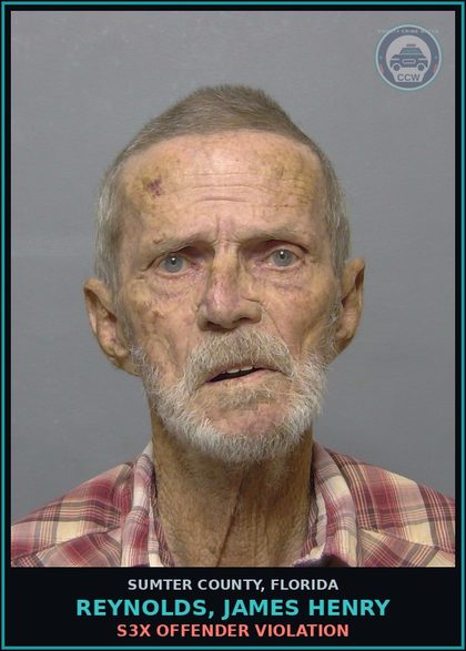 CCW arrest card for REYNOLDS, JAMES HENRY in Sumter County: s3x OFFENDER VIOLATION