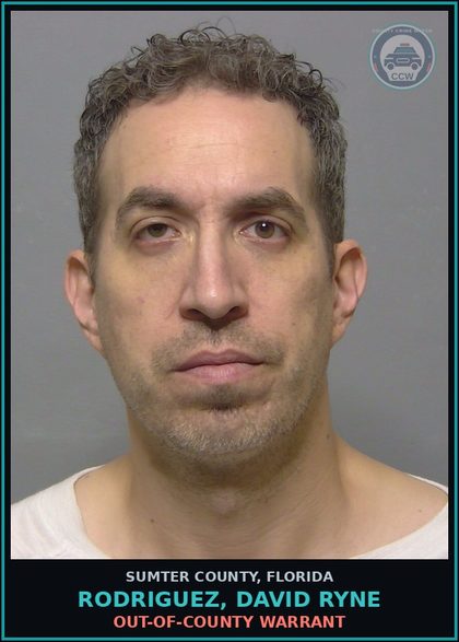 CCW arrest card for RODRIGUEZ, DAVID RYNE in Sumter County: OUT-OF-COUNTY WARRANT