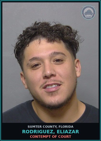 CCW arrest card for RODRIGUEZ, ELIAZAR in Sumter County: CONTEMPT OF COURT
