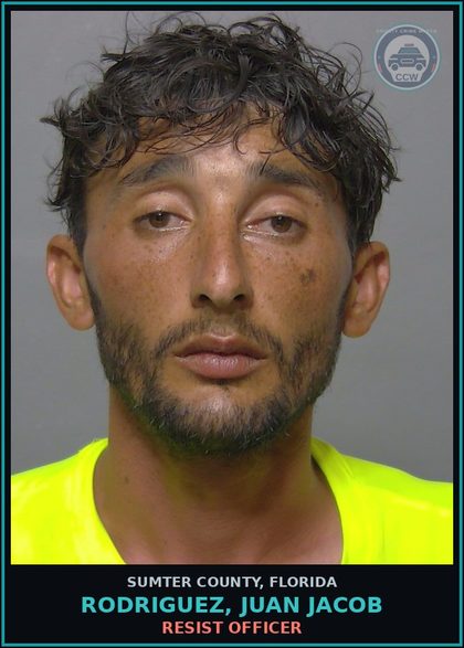 CCW arrest card for RODRIGUEZ, JUAN JACOB in Sumter County: DAMAGE PROP-CRIM MISCH